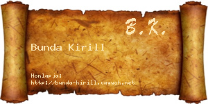 Bunda Kirill névjegykártya